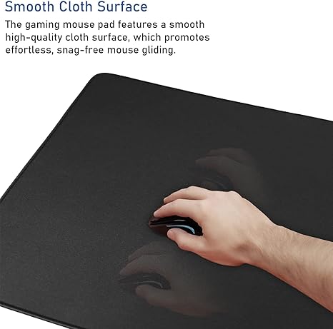 Large Extended Gaming Mouse Pad with Stitched Edges, (31.5X15.7In) Durable Non-Slip Natural Rubber Base, Waterproof Computer Keyboard Pad Mat for Esports Pros/Gamer/Desktop/Office/Home-Black