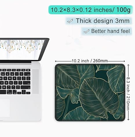 Mouse Pad with Stitched Edge Premium Textured Smooth Precise Operation Waterproof Washable Non-Slip Rubber Base Desktop Protection Mat, 10.2×8.3×0.12 inches, Palm Texture