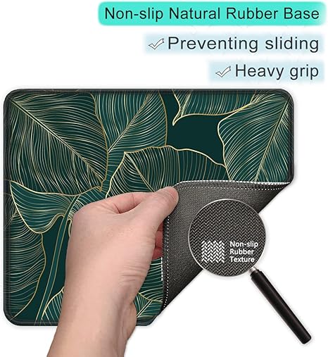 Mouse Pad with Stitched Edge Premium Textured Smooth Precise Operation Waterproof Washable Non-Slip Rubber Base Desktop Protection Mat, 10.2×8.3×0.12 inches, Palm Texture