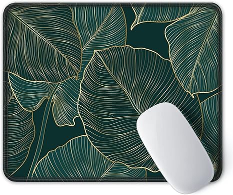 Mouse Pad with Stitched Edge Premium Textured Smooth Precise Operation Waterproof Washable Non-Slip Rubber Base Desktop Protection Mat, 10.2×8.3×0.12 inches, Palm Texture