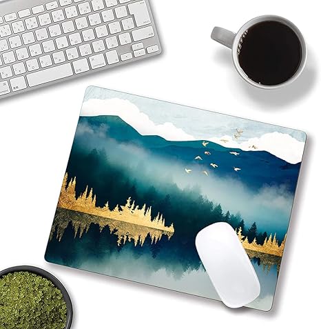 Landscape Mouse Mat, Waterproof Non Slip Rubber Base Mouse Pad for Office Laptop, 9.5"x7.9"x0.12" Inch