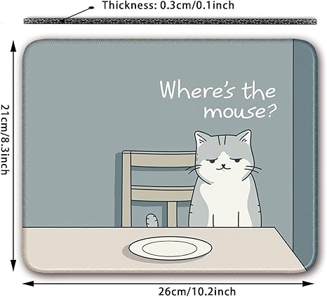 Non-Slip Mouse Pad Gaming Mouse Pad Small Mousepad for Computer, Laptop, Gamer, Cat Pattern, 8x10 inch
