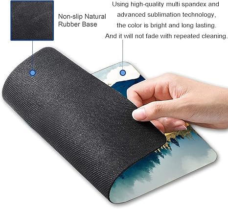 Landscape Mouse Mat, Waterproof Non Slip Rubber Base Mouse Pad for Office Laptop, 9.5"x7.9"x0.12" Inch