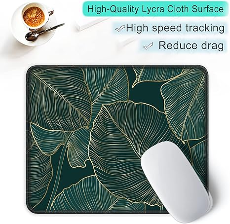 Mouse Pad with Stitched Edge Premium Textured Smooth Precise Operation Waterproof Washable Non-Slip Rubber Base Desktop Protection Mat, 10.2×8.3×0.12 inches, Palm Texture