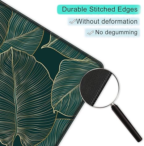 Mouse Pad with Stitched Edge Premium Textured Smooth Precise Operation Waterproof Washable Non-Slip Rubber Base Desktop Protection Mat, 10.2×8.3×0.12 inches, Palm Texture