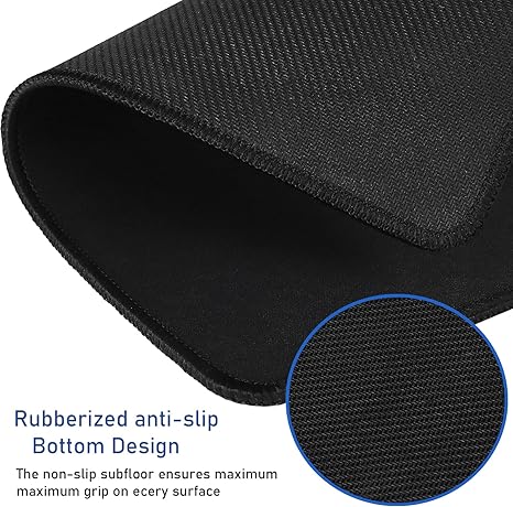 Large Extended Gaming Mouse Pad with Stitched Edges, (31.5X15.7In) Durable Non-Slip Natural Rubber Base, Waterproof Computer Keyboard Pad Mat for Esports Pros/Gamer/Desktop/Office/Home-Black